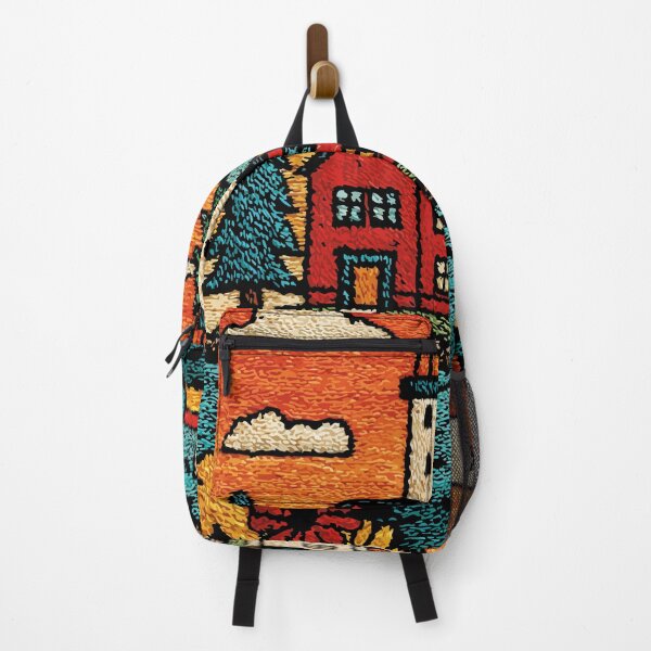 Item preview, Maine Coastal Town Poster | New England Folk Art designed and sold by TuncGK.