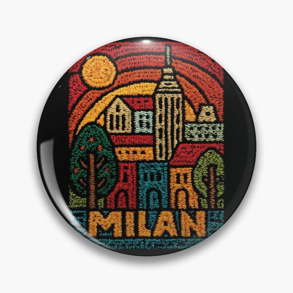Item preview, Milan Italy Duomo Poster | Retro Embroidered Folk Art designed and sold by TuncGK.