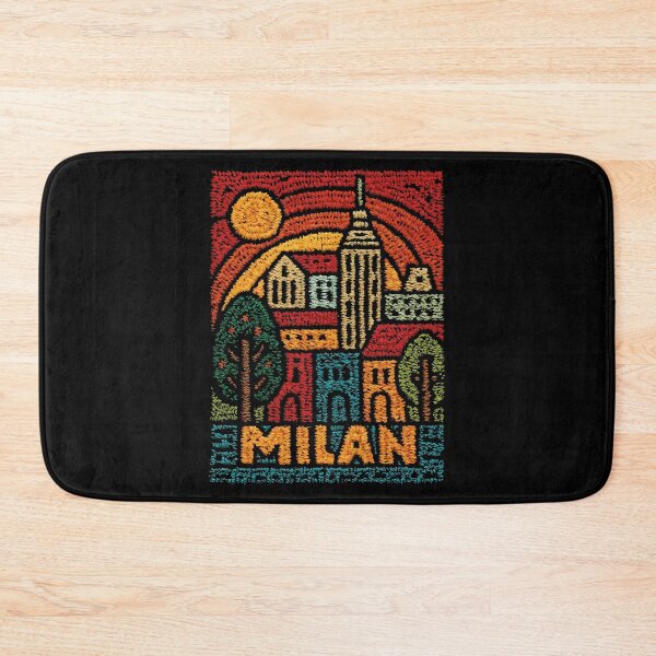 Item preview, Milan Italy Duomo Poster | Retro Embroidered Folk Art designed and sold by TuncGK.