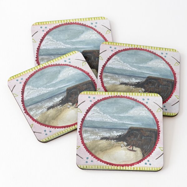 Item preview, Beach (Tynemouth) watercolour artwork  designed and sold by LuluNellie.