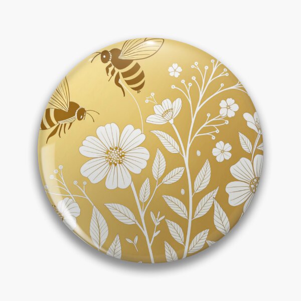 Artikelvorschau, Modernes botanisches Design – Bienen und Blumen im Golden Circle entworfen und verkauft von Vive con Fe.