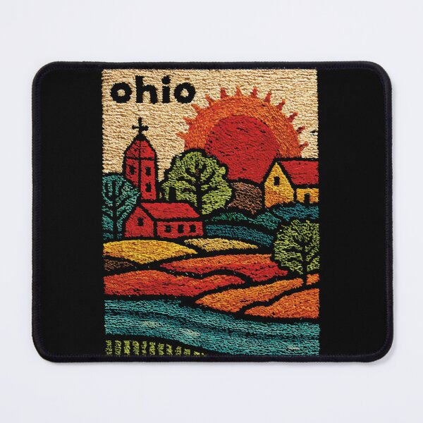 Item preview, Rural Ohio Sunset Poster | Midwest Folk Art Landscape designed and sold by TuncGK.