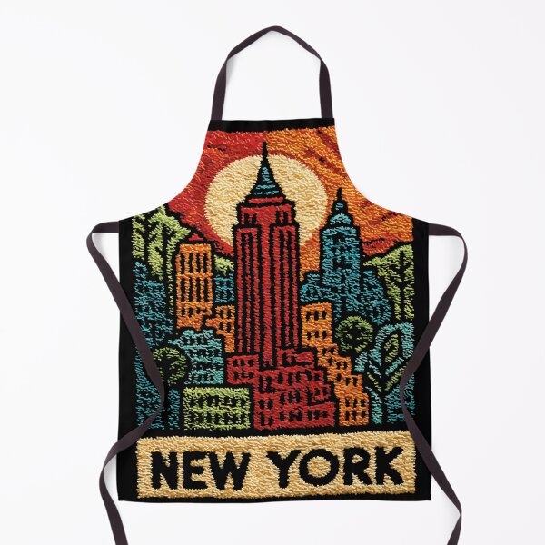 Item preview, New York City Poster | Vintage Embroidered Skyscraper Art designed and sold by TuncGK.
