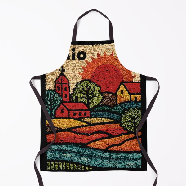 Item preview, Rural Ohio Sunset Poster | Midwest Folk Art Landscape designed and sold by TuncGK.