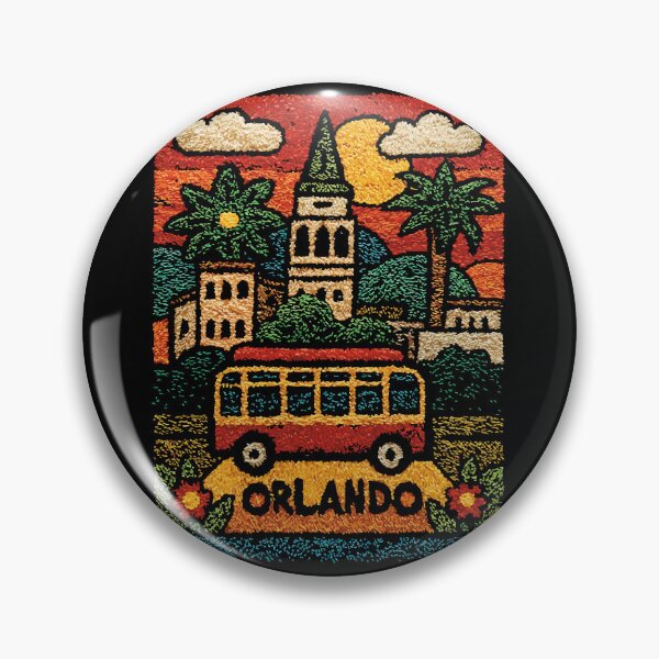 Item preview, Orlando Florida Poster | Retro Vacation Folk Art designed and sold by TuncGK.