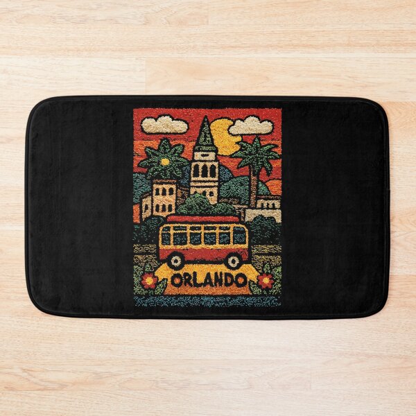 Item preview, Orlando Florida Poster | Retro Vacation Folk Art designed and sold by TuncGK.