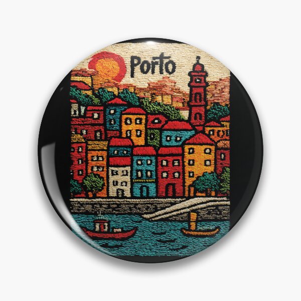 Item preview, Porto Portugal Poster | Colorful Riverfront Folk Art designed and sold by TuncGK.