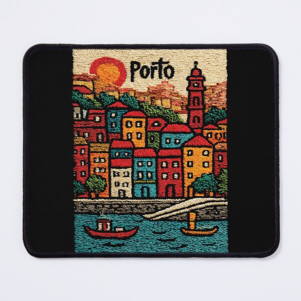 Item preview, Porto Portugal Poster | Colorful Riverfront Folk Art designed and sold by TuncGK.