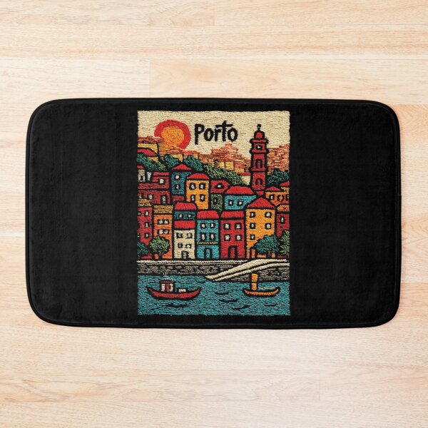 Item preview, Porto Portugal Poster | Colorful Riverfront Folk Art designed and sold by TuncGK.