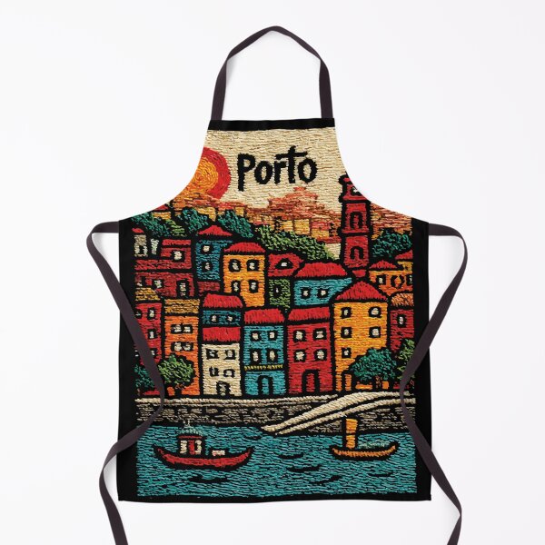 Item preview, Porto Portugal Poster | Colorful Riverfront Folk Art designed and sold by TuncGK.