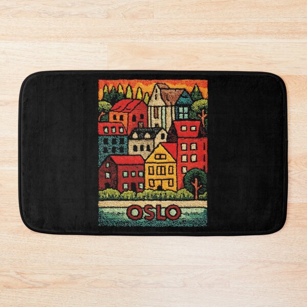Item preview, Oslo Norway Poster | Scandinavian Folk Art Houses designed and sold by TuncGK.