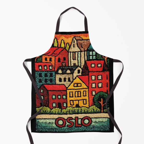 Item preview, Oslo Norway Poster | Scandinavian Folk Art Houses designed and sold by TuncGK.