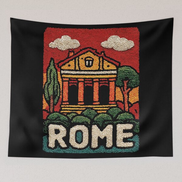 Item preview, Rome Cityscape Poster | St Peters Dome Folk Art designed and sold by TuncGK.