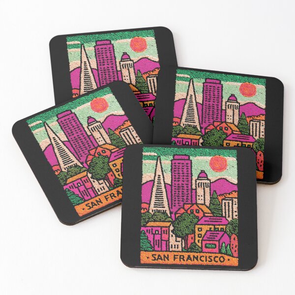 Item preview, San Francisco Poster | California Cityscape Folk Art designed and sold by TuncGK.