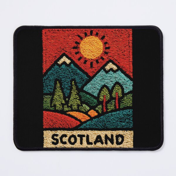 Item preview, Scottish Highlands Poster | Moody Landscape Folk Art designed and sold by TuncGK.