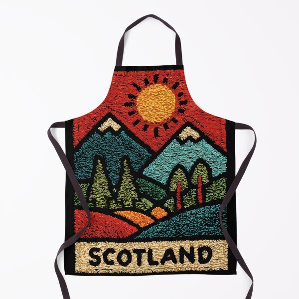 Item preview, Scottish Highlands Poster | Moody Landscape Folk Art designed and sold by TuncGK.