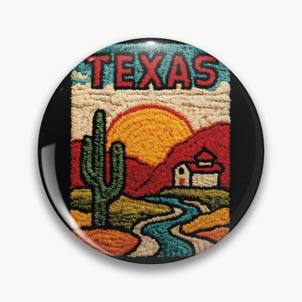 Item preview, Texas Desert River | Southwestern Embroidered Folk Art designed and sold by TuncGK.