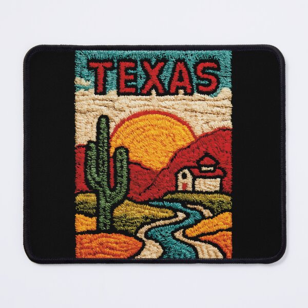 Item preview, Texas Desert River | Southwestern Embroidered Folk Art designed and sold by TuncGK.
