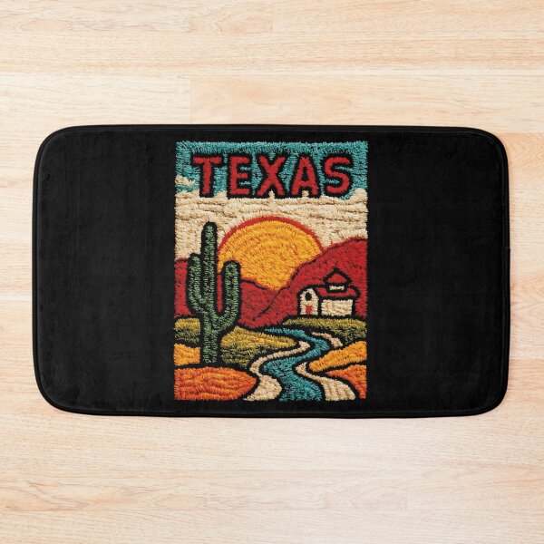 Item preview, Texas Desert River | Southwestern Embroidered Folk Art designed and sold by TuncGK.