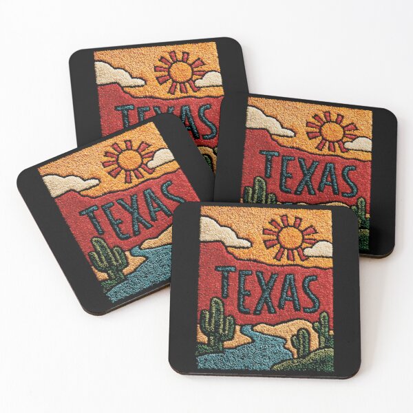 Item preview, Texas Sunset Poster | Retro Western Landscape Art designed and sold by TuncGK.