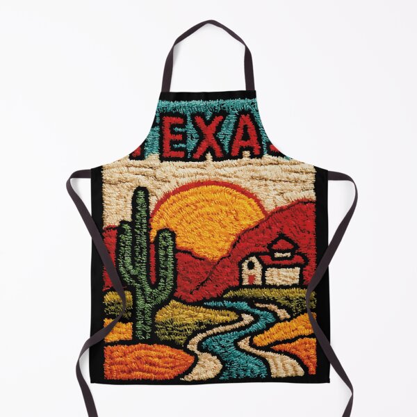 Item preview, Texas Desert River | Southwestern Embroidered Folk Art designed and sold by TuncGK.