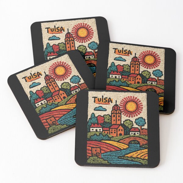Item preview, Tulsa Oklahoma Poster | Heartland Hills Folk Art designed and sold by TuncGK.