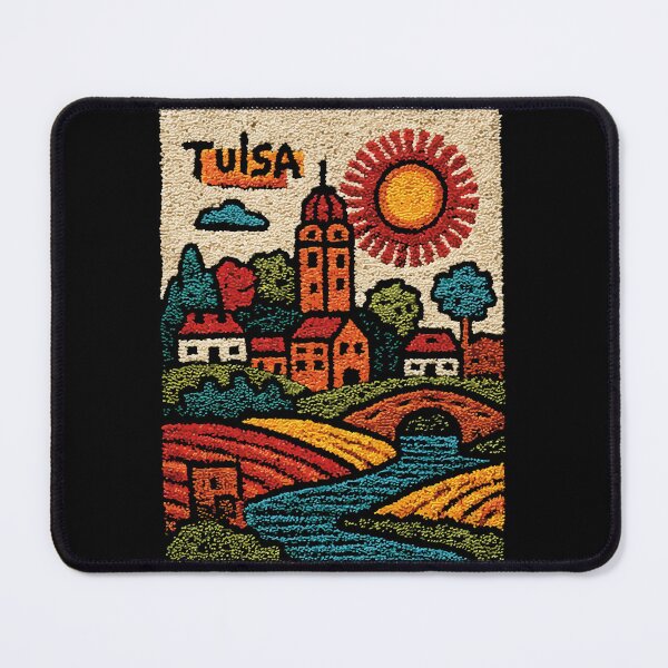 Item preview, Tulsa Oklahoma Poster | Heartland Hills Folk Art designed and sold by TuncGK.