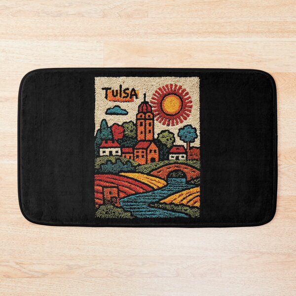 Item preview, Tulsa Oklahoma Poster | Heartland Hills Folk Art designed and sold by TuncGK.