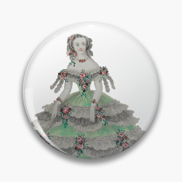 Item preview, 1850s lady in a green dress designed and sold by Historical Beauty.