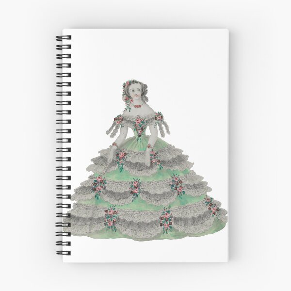 Item preview, 1850s lady in a green dress designed and sold by Historical Beauty.