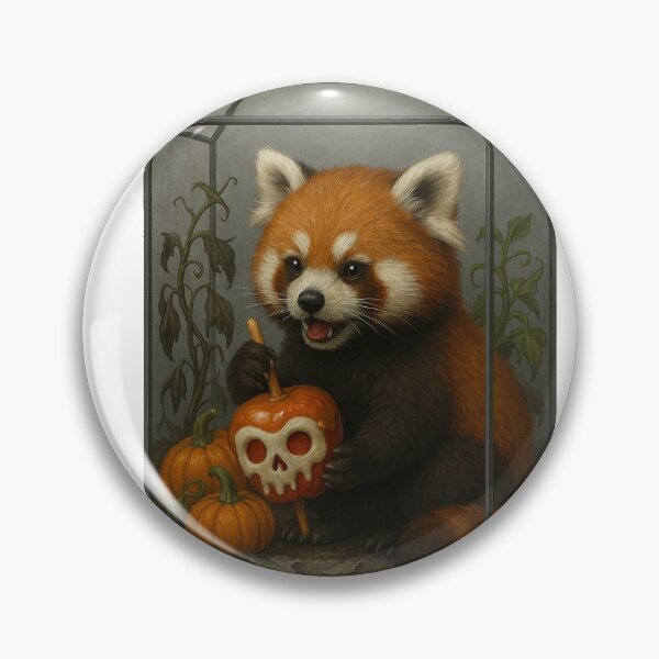 Item preview, Red Panda Eating a Halloween Apple designed and sold by thehaywirehoney.