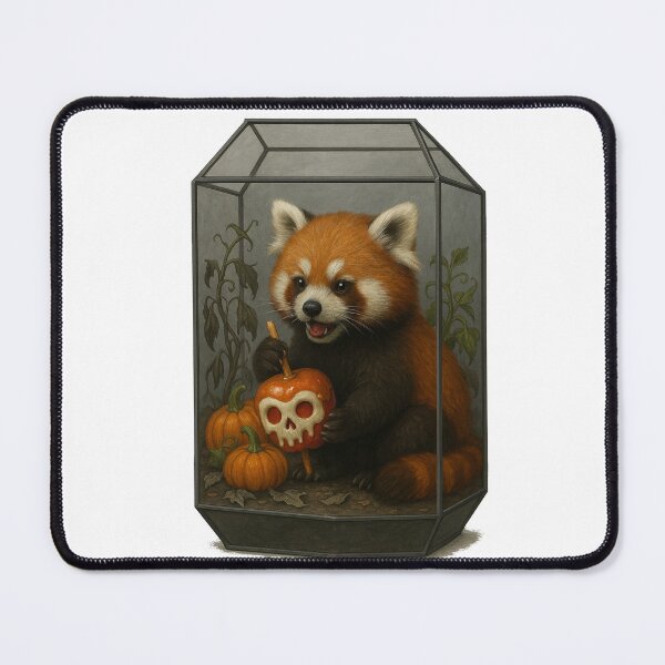 Item preview, Red Panda Eating a Halloween Apple designed and sold by thehaywirehoney.