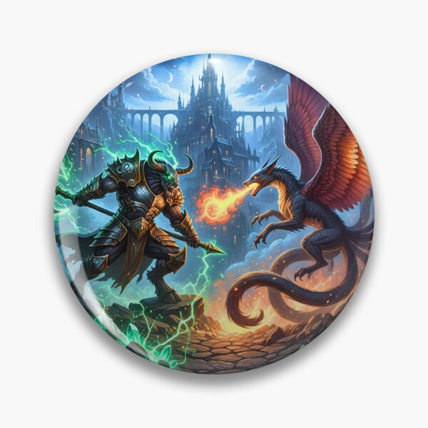 Artikelvorschau, Herr des Labyrinths | Der Seelenfeuer-Minotaurus vs. Die Feuerflügel-Chimäre entworfen und verkauft von E-SarnEdge.
