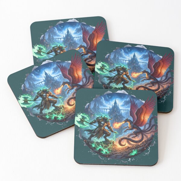 Item preview, Lord of the Labyrinth | The Soulfire Minotaur vs. The Fire-Winged Chimera designed and sold by E-SarnEdge.