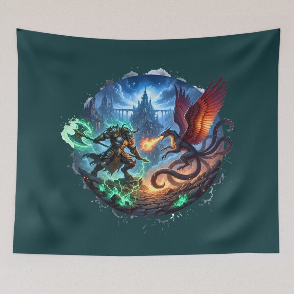 Item preview, Lord of the Labyrinth | The Soulfire Minotaur vs. The Fire-Winged Chimera designed and sold by E-SarnEdge.