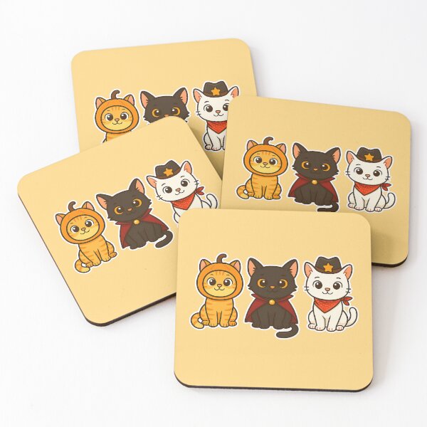 Item preview, Cute Halloween Cat Stickers – Kawaii Pumpkin, Vampire & Cowboy Cats designed and sold by Dreamy Panda Studio .
