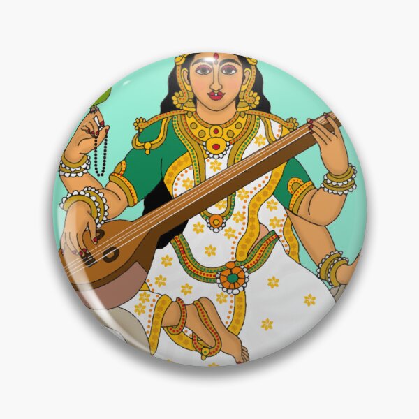 Item preview, Goddess Saraswati on Swan | Devi Saraswati Digital Artwork | Hindu Goddess Wall Art Home Decor designed and sold by Harshit_Digital_Arts.