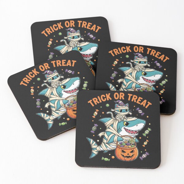 Item preview, Funny Halloween Cat Riding Mummy Shark - Cat Lover Gift  designed and sold by cawtoon.