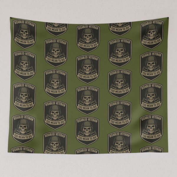 Item preview, Too Mean to Die – Gritty Disabled Veteran Patch Design designed and sold by getpressedshirt.