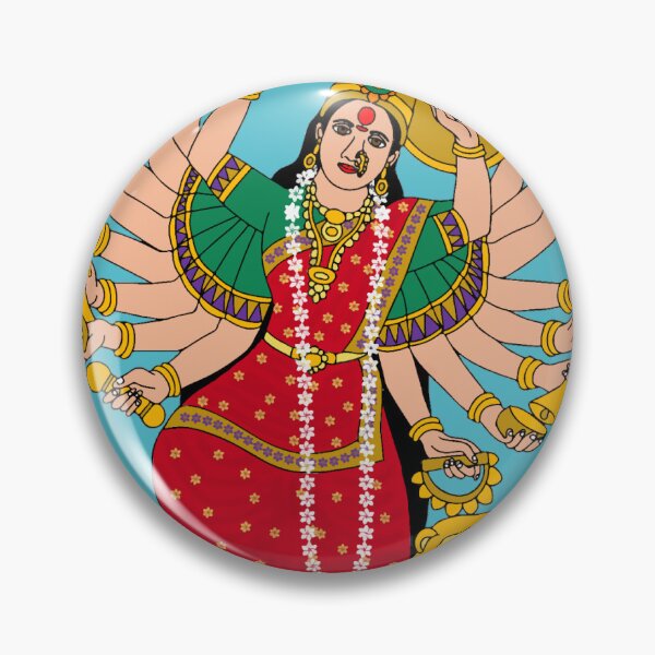 Item preview, Saptashrungi Devi Illustration | Goddess Durga of Seven Peaks | Divine Mountain Goddess Digital Artwork designed and sold by Harshit_Digital_Arts.