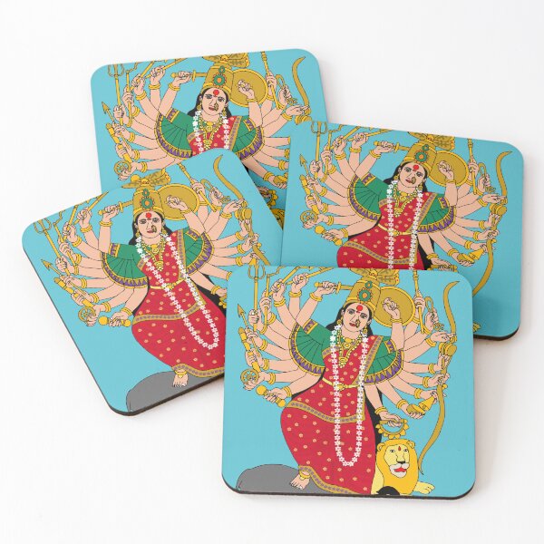 Item preview, Saptashrungi Devi Illustration | Goddess Durga of Seven Peaks | Divine Mountain Goddess Digital Artwork designed and sold by Harshit_Digital_Arts.