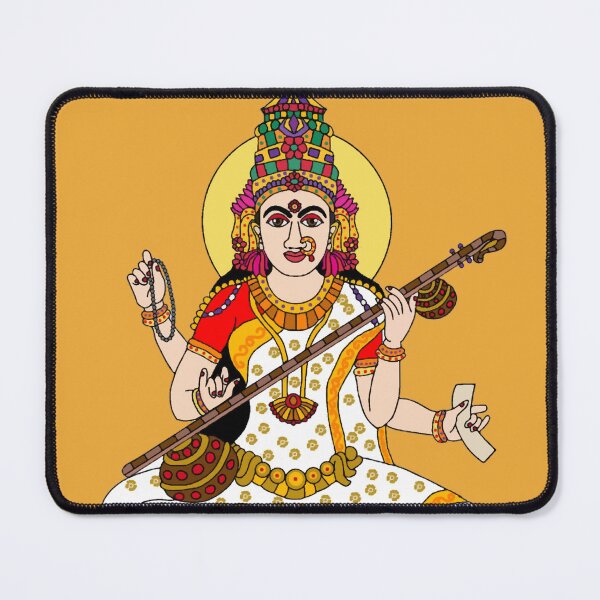 Item preview, Maa Saraswati on Golden Throne Illustration | Divine Goddess of Knowledge Digital Art | Spiritual Wall Decor designed and sold by Harshit_Digital_Arts.