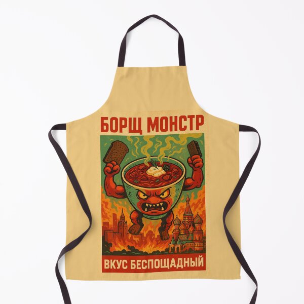 Item preview, The Terror of Borscht – Vintage Retro Comic-Style Monster Poster of Russia designed and sold by Travellerz.