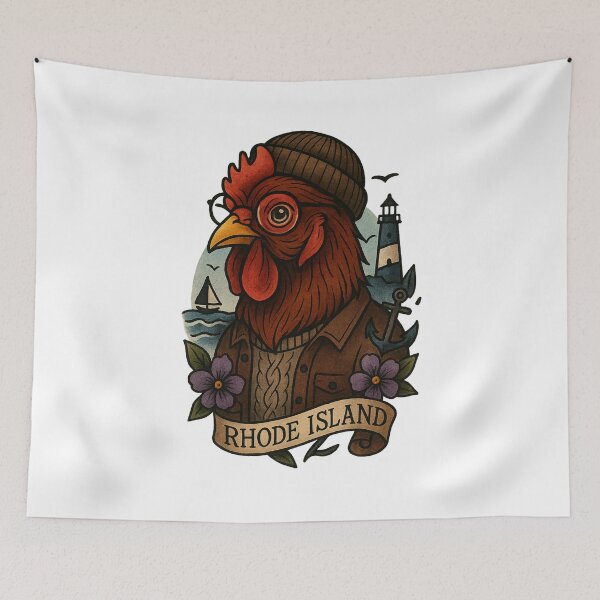 Item preview, Rhode Island Red Rooster State Bird – Fifty Nifty Collection Gift designed and sold by Zippitydodads.