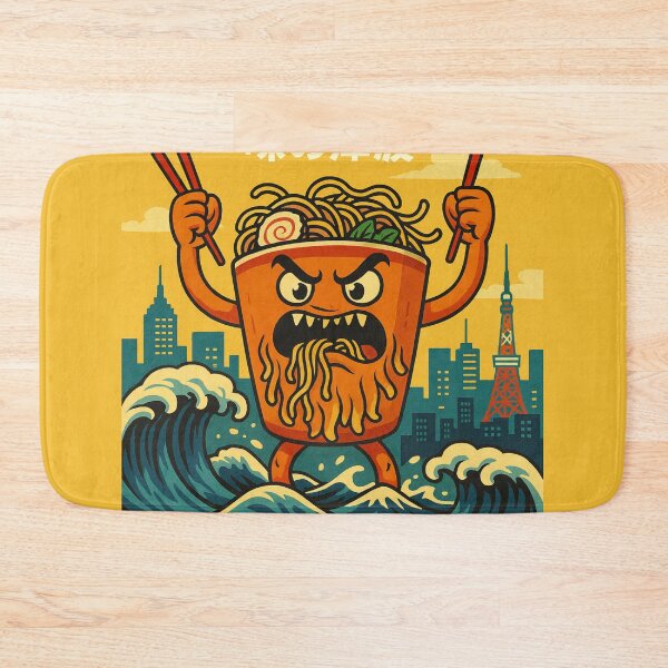 Item preview, The Ramen Monster – Retro Japanese Poster in Vintage Comic Style designed and sold by Travellerz.