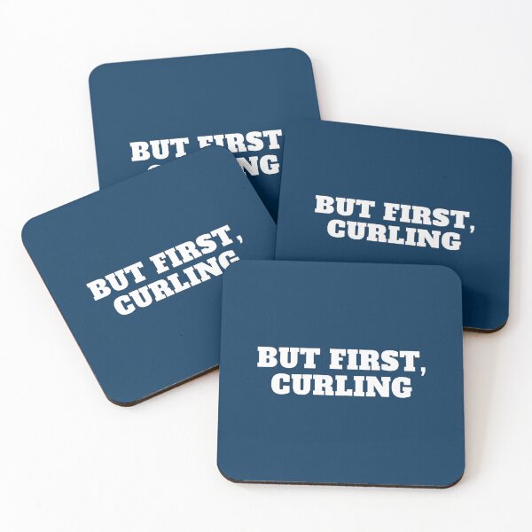 Item preview, But First Curling Sports Art Curling Art Great Gift Curling Lover Curling Print Sport Gift Art Print designed and sold by dereckgoodwi.