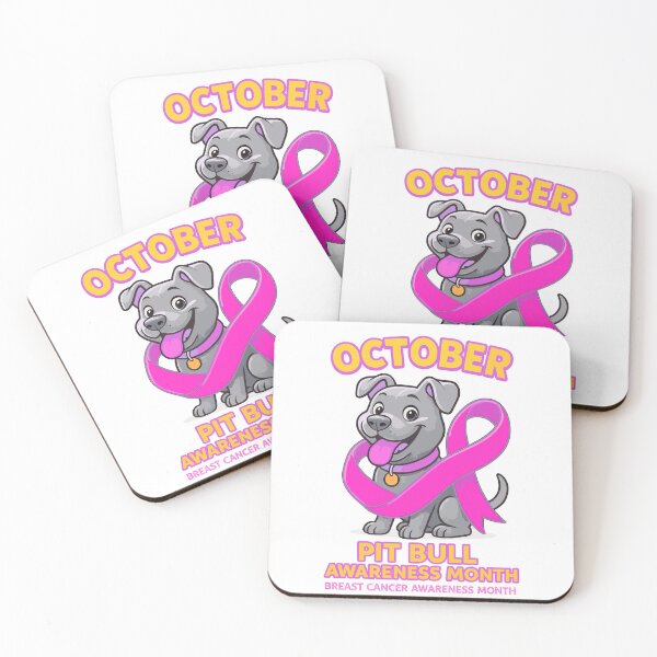 Item preview, Cute Pit Bull Awareness Pink Ribbon Design | Breast Cancer Support Dog Art designed and sold by Pit Bull Ink.