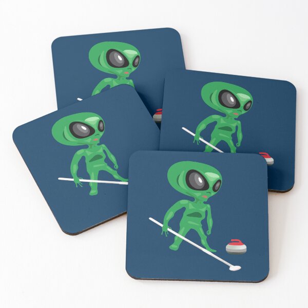 Item preview, Curling Alien Funny Winter Sport Design designed and sold by dereckgoodwi.