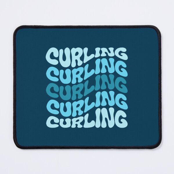 Item preview, Curling Blue Wavy Retro Curling Lover designed and sold by dereckgoodwi.