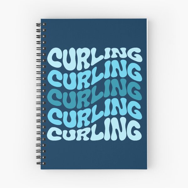 Item preview, Curling Blue Wavy Retro Curling Lover designed and sold by dereckgoodwi.